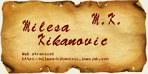 Milesa Kikanović vizit kartica